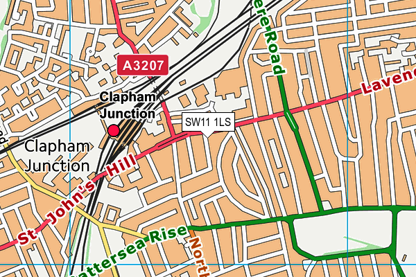 SW11 1LS map - OS VectorMap District (Ordnance Survey)