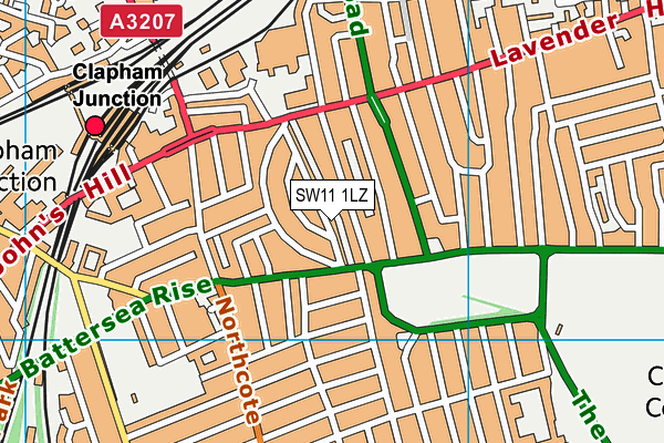 SW11 1LZ map - OS VectorMap District (Ordnance Survey)