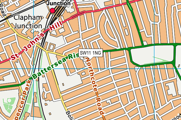 SW11 1NG map - OS VectorMap District (Ordnance Survey)