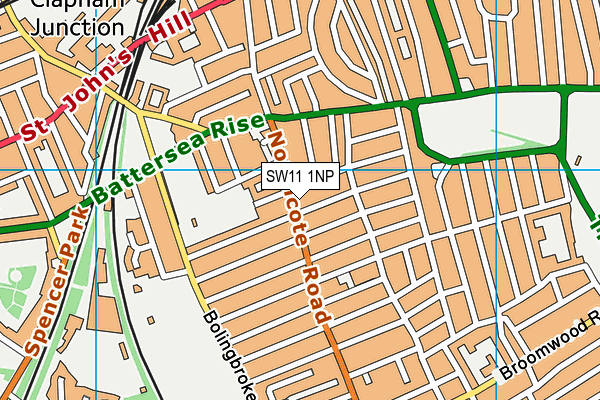 SW11 1NP map - OS VectorMap District (Ordnance Survey)