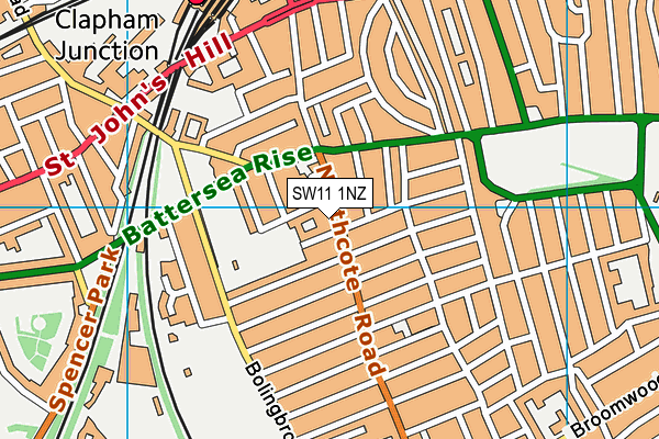 SW11 1NZ map - OS VectorMap District (Ordnance Survey)