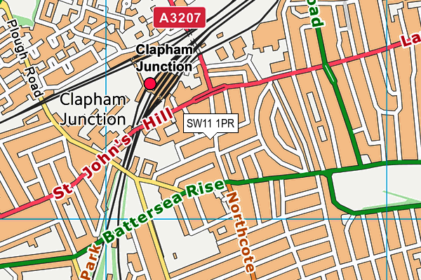 SW11 1PR map - OS VectorMap District (Ordnance Survey)