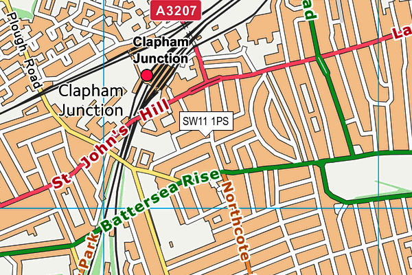 SW11 1PS map - OS VectorMap District (Ordnance Survey)