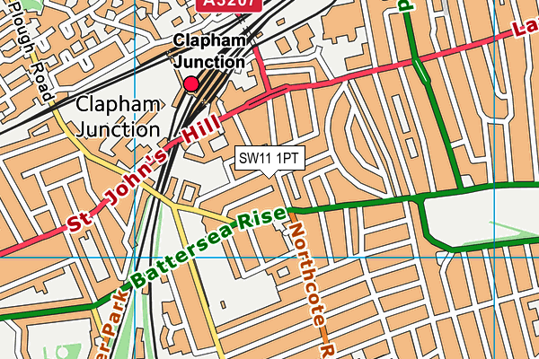 SW11 1PT map - OS VectorMap District (Ordnance Survey)