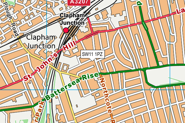 SW11 1PZ map - OS VectorMap District (Ordnance Survey)