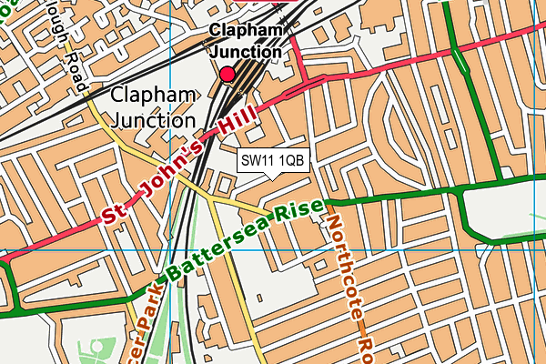 SW11 1QB map - OS VectorMap District (Ordnance Survey)