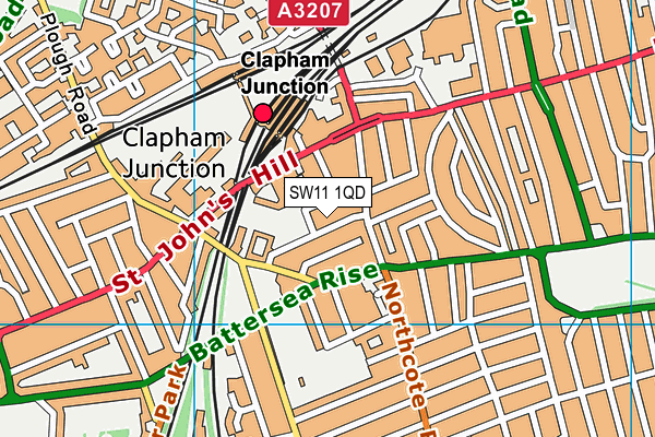 SW11 1QD map - OS VectorMap District (Ordnance Survey)