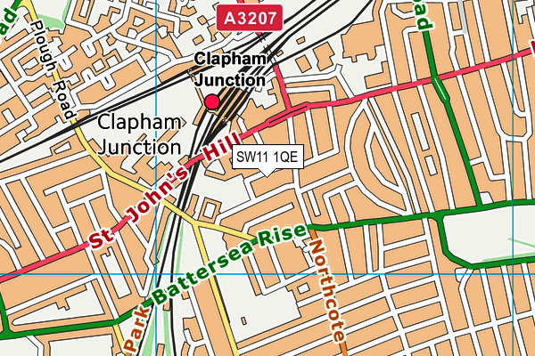 SW11 1QE map - OS VectorMap District (Ordnance Survey)