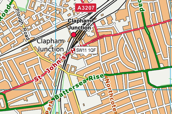 SW11 1QF map - OS VectorMap District (Ordnance Survey)