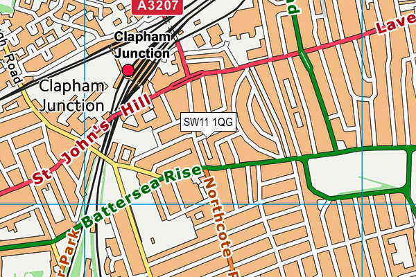 SW11 1QG map - OS VectorMap District (Ordnance Survey)