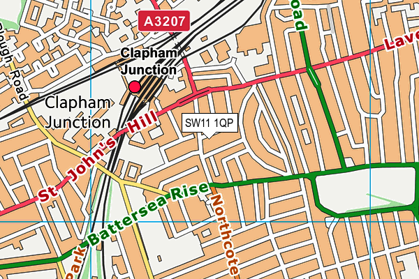 SW11 1QP map - OS VectorMap District (Ordnance Survey)