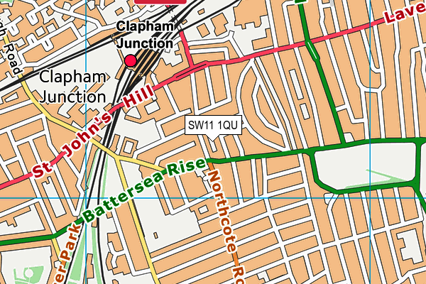 SW11 1QU map - OS VectorMap District (Ordnance Survey)