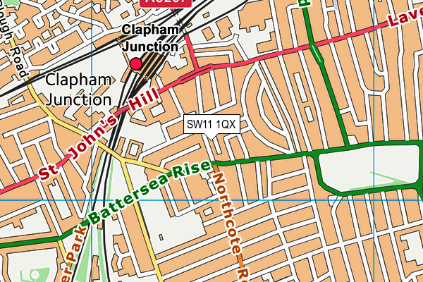 SW11 1QX map - OS VectorMap District (Ordnance Survey)