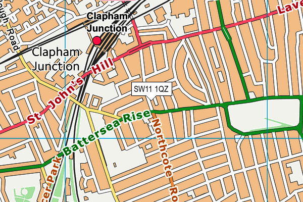 SW11 1QZ map - OS VectorMap District (Ordnance Survey)