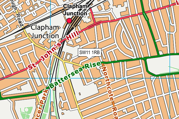 SW11 1RB map - OS VectorMap District (Ordnance Survey)