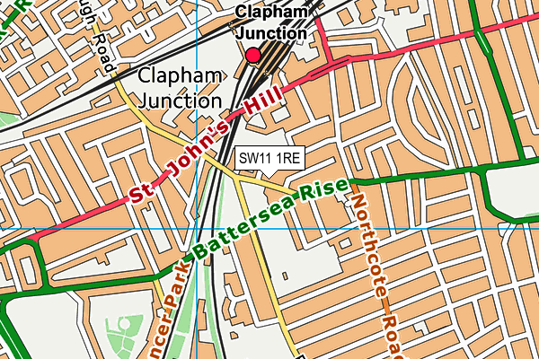 SW11 1RE map - OS VectorMap District (Ordnance Survey)