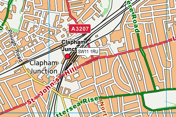 SW11 1RU map - OS VectorMap District (Ordnance Survey)