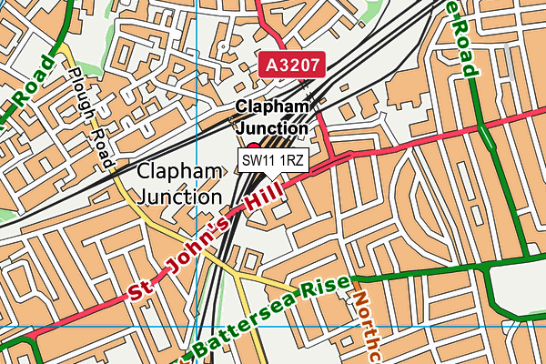 SW11 1RZ map - OS VectorMap District (Ordnance Survey)