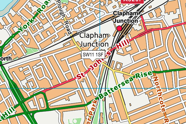 SW11 1SF map - OS VectorMap District (Ordnance Survey)