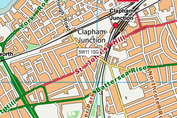 SW11 1SG map - OS VectorMap District (Ordnance Survey)