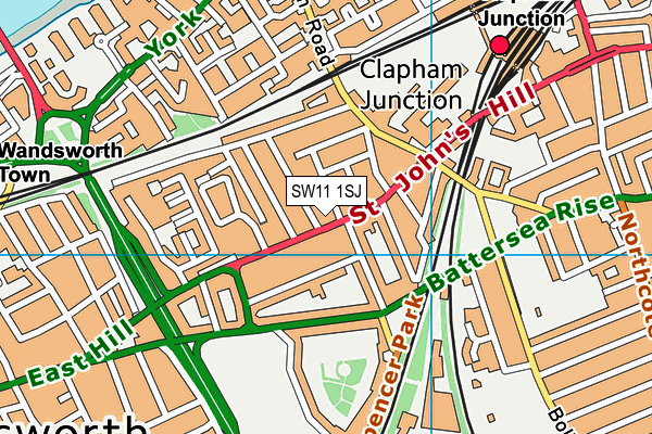 SW11 1SJ map - OS VectorMap District (Ordnance Survey)