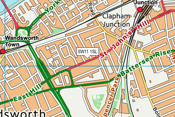 SW11 1SL map - OS VectorMap District (Ordnance Survey)