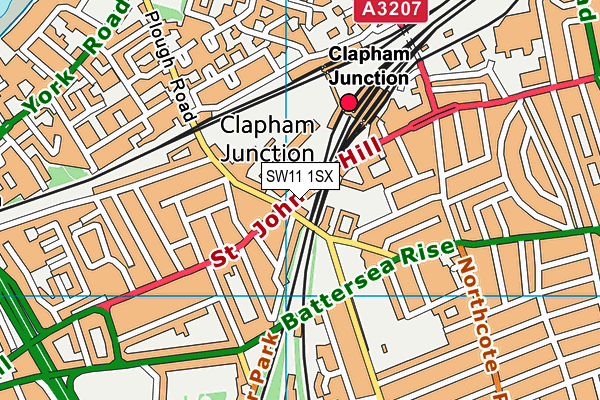 SW11 1SX map - OS VectorMap District (Ordnance Survey)