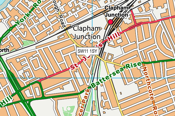 SW11 1SY map - OS VectorMap District (Ordnance Survey)