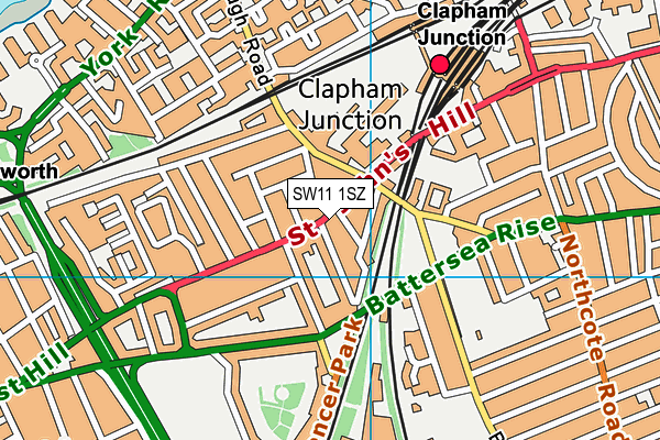 SW11 1SZ map - OS VectorMap District (Ordnance Survey)