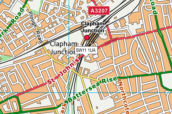 SW11 1UA map - OS VectorMap District (Ordnance Survey)