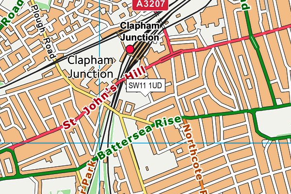 SW11 1UD map - OS VectorMap District (Ordnance Survey)