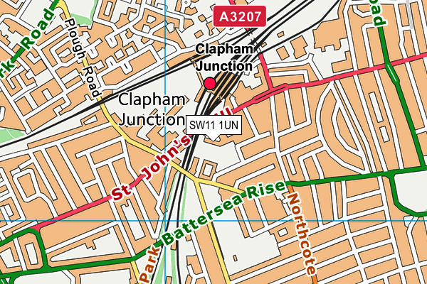 SW11 1UN map - OS VectorMap District (Ordnance Survey)