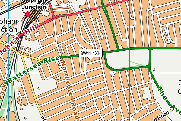 SW11 1XH map - OS VectorMap District (Ordnance Survey)