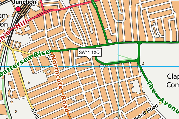 SW11 1XQ map - OS VectorMap District (Ordnance Survey)