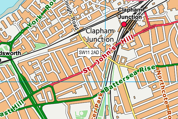 SW11 2AD map - OS VectorMap District (Ordnance Survey)