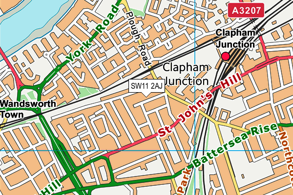 SW11 2AJ map - OS VectorMap District (Ordnance Survey)