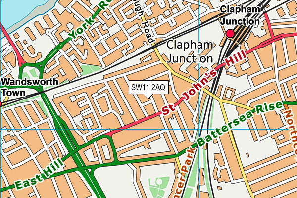 SW11 2AQ map - OS VectorMap District (Ordnance Survey)