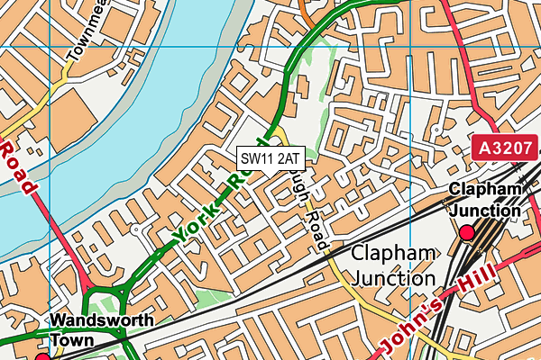 SW11 2AT map - OS VectorMap District (Ordnance Survey)