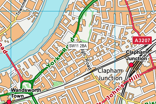 SW11 2BA map - OS VectorMap District (Ordnance Survey)