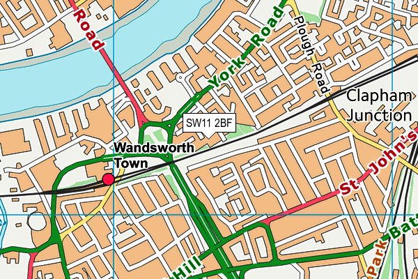 SW11 2BF map - OS VectorMap District (Ordnance Survey)