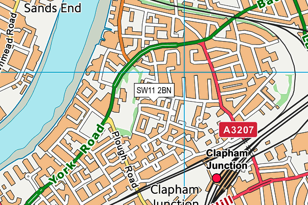 SW11 2BN map - OS VectorMap District (Ordnance Survey)