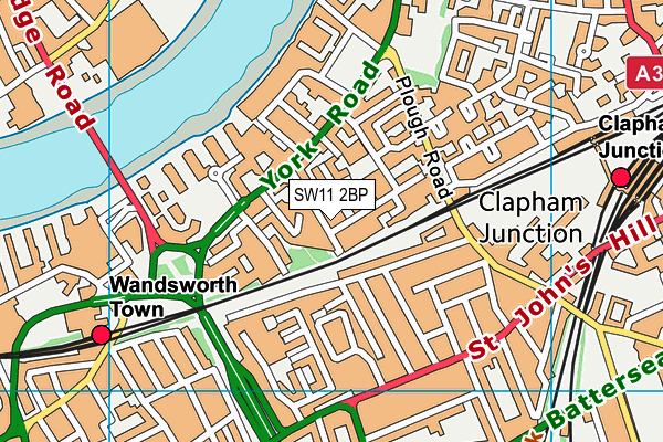 SW11 2BP map - OS VectorMap District (Ordnance Survey)