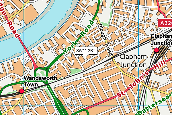 SW11 2BT map - OS VectorMap District (Ordnance Survey)