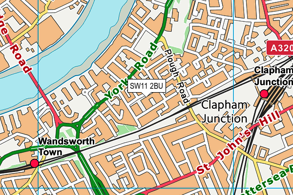 SW11 2BU map - OS VectorMap District (Ordnance Survey)