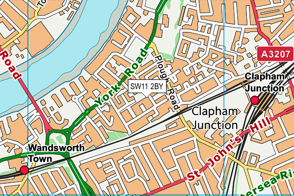 SW11 2BY map - OS VectorMap District (Ordnance Survey)