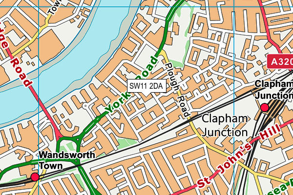 Battersea Sports Centre map (SW11 2DA) - OS VectorMap District (Ordnance Survey)