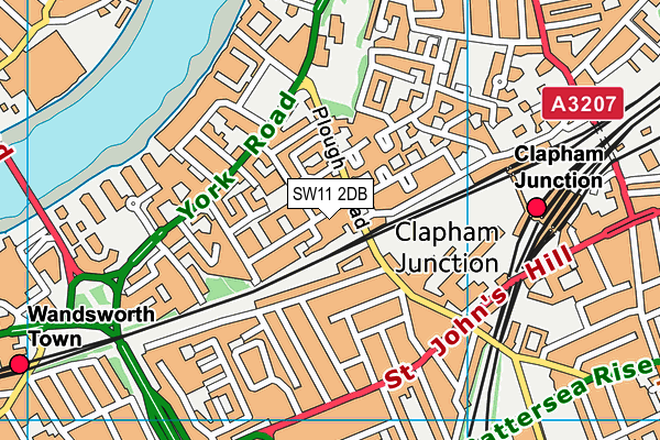 SW11 2DB map - OS VectorMap District (Ordnance Survey)