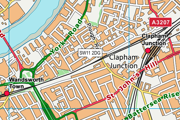 SW11 2DG map - OS VectorMap District (Ordnance Survey)