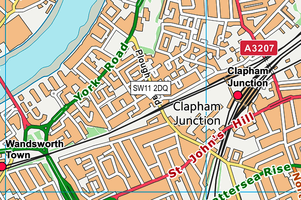 SW11 2DQ map - OS VectorMap District (Ordnance Survey)