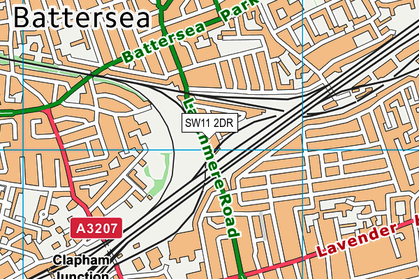 SW11 2DR map - OS VectorMap District (Ordnance Survey)